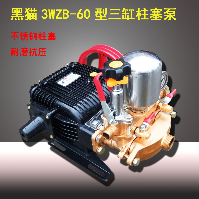 打药机黑猫牌3WZB-60型陶瓷免黄油三缸柱塞泵喷药泵打药泵高压泵