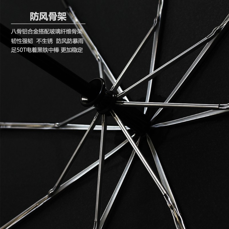 英伦绅士复古纯实木121厘米加大双人防风全自动三折叠男女士雨伞