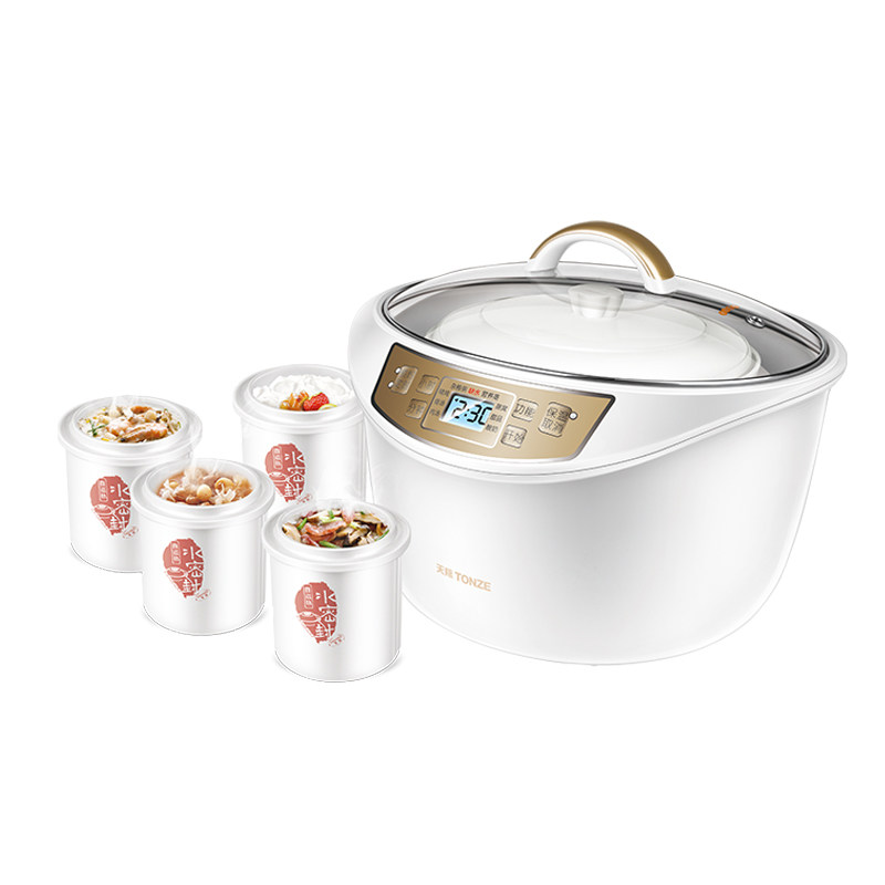 天际隔水电炖盅陶瓷燕窝电炖锅全自动白瓷家用煮粥煲汤锅一锅五胆