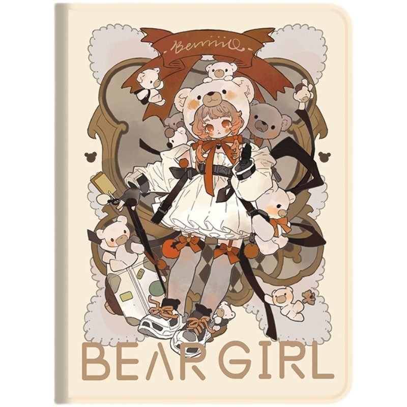 无限商店毛球熊少女i书本笔槽平板id保护o壳平板防弯摔爱卡,3C数码配件,平板电脑保护套/壳,淘宝优惠券,粉丝福利购,淘宝优惠卷