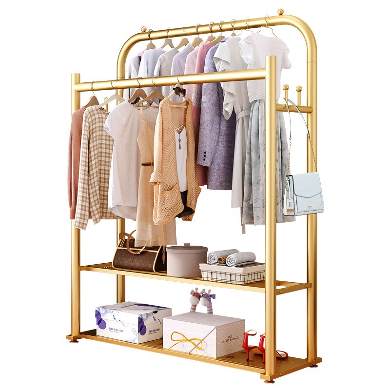 晾衣架落地折叠家用置地阳台卧室挂衣架室内加粗杆式衣帽架