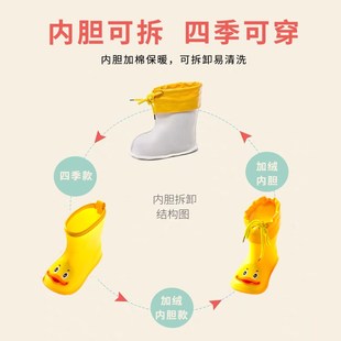 儿童雨鞋男童水鞋幼儿小童防滑防水女童胶鞋小孩大童水靴宝宝雨靴