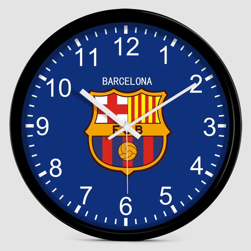 巴萨切尔西足球队定制壁挂钟酒吧球迷俱乐部客厅卧室静音时钟表