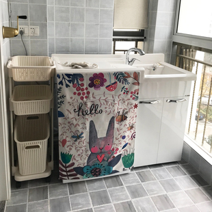 地暖分水器遮挡罩 门洞遮挡帘防尘装饰洗手台遮挡帘 防水