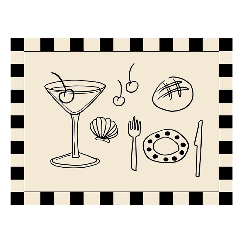 法式in风高级感餐垫PVC皮革防水防油免洗碗杯垫家用隔热桌面垫