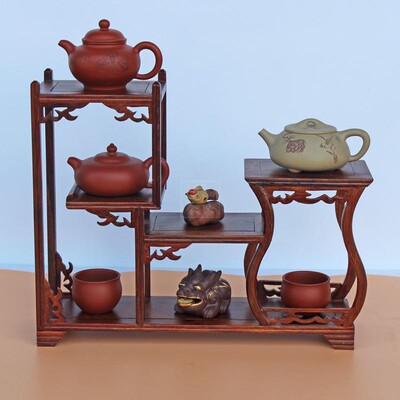 茶壶架茶具店摆茶架子实木小号博古架花梨多宝格现代简约展示柜