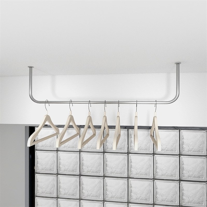 锈钢晾衣杆子阳台顶吊装晾衣架家用固定式晒衣杆单杆凉衣架吊座