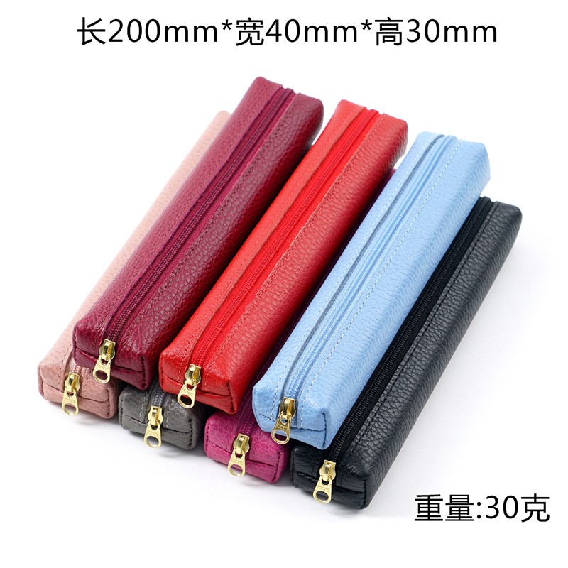 新款小迷你牛皮笔袋幼儿园小学生可爱糖果色文具袋儿童铅笔盒