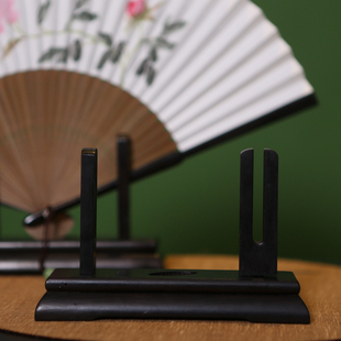 吉善扇子架男扇架礼品扇竹宫扇架底座折扇架黑檀木扇子女扇底座