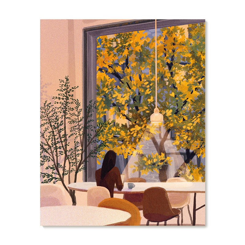【特惠捡漏】插画师Subin复刻艺术版画咖啡厅治愈系风景装饰画芯