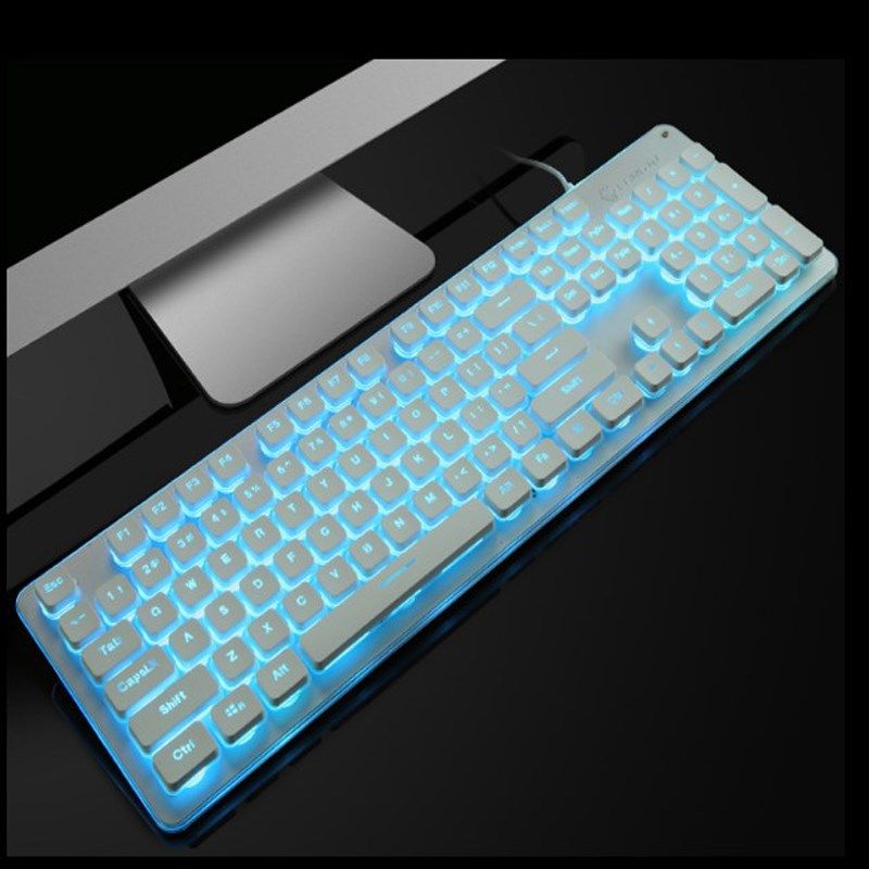 狼途L键盘 U有线游戏背光金属发光电脑笔记本办公机械手感