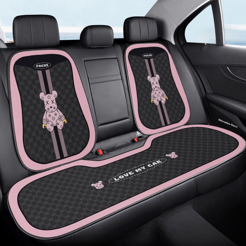 汽车坐垫新款四季通用米妮可爱少女车内座椅坐垫套装垫子半包坐垫