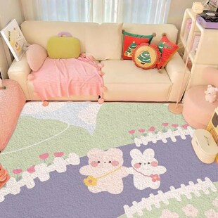 爱卡通卧室in客厅床边沙发家用茶几少女地毯加厚仿羊绒地垫