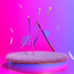 正极赛博朋金属水粉笔单支猪鬃丙烯油画笔马毛笔平峰圆扁峰扇形笔