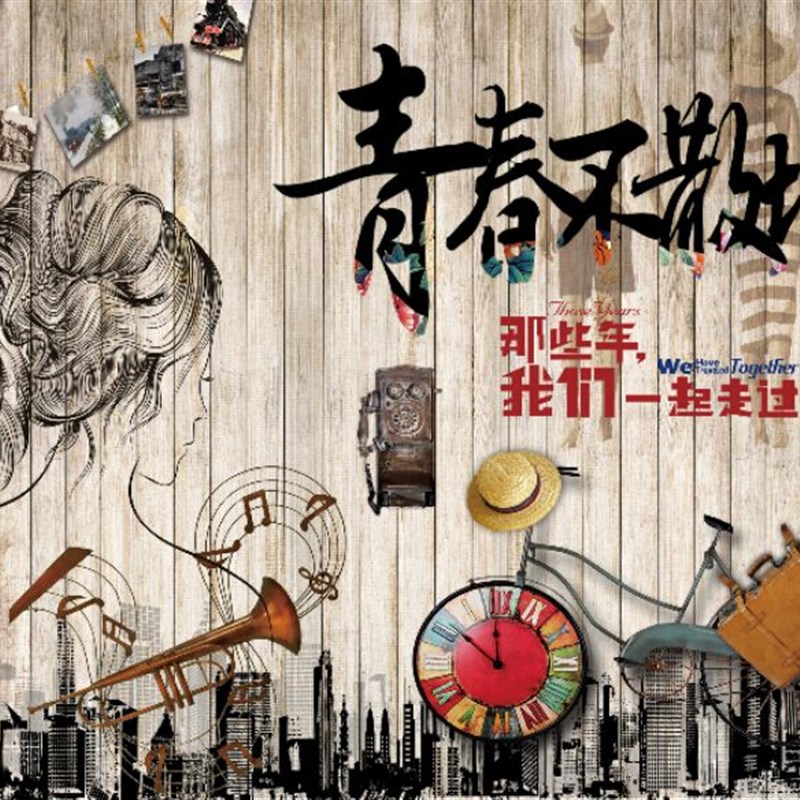 3d立体壁纸复古发廊理发店装饰背景墙纸怀旧美容美发创意壁画墙布图片