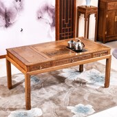 鸡翅木实木茶桌阳台功夫茶几小户型泡茶桌椅茶艺桌