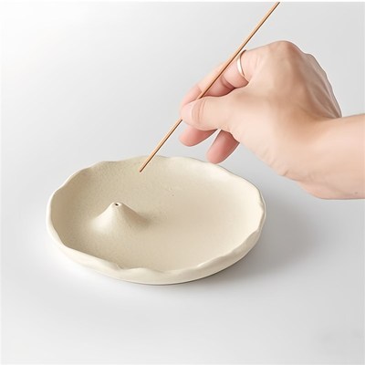 侘寂风线香香插家用复古中式檀香高级创意胶片香底座托盘中古摆件