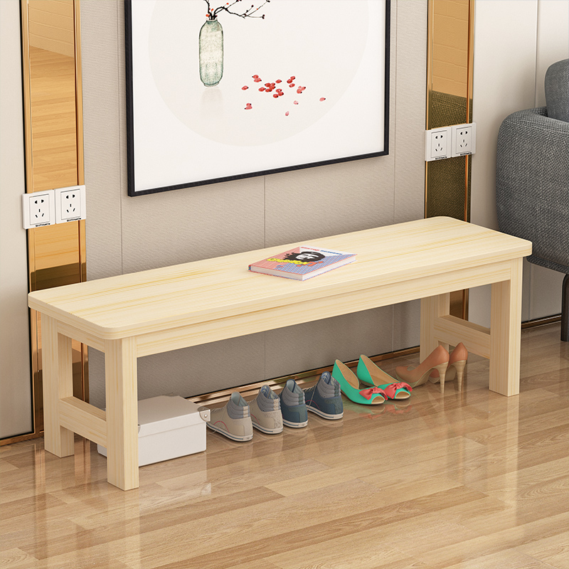 换鞋凳家用进门口全实木原松木长长条凳床尾凳穿鞋凳