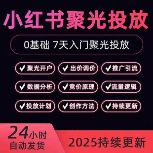2025新小红xhs书聚光投放课程攻略方法信息流广告红薯投流教程