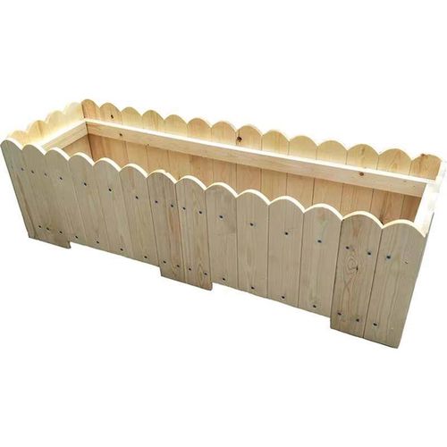 防腐木花箱花槽种植实木花盆  原木色高脚款100长*50宽*40高(厘米