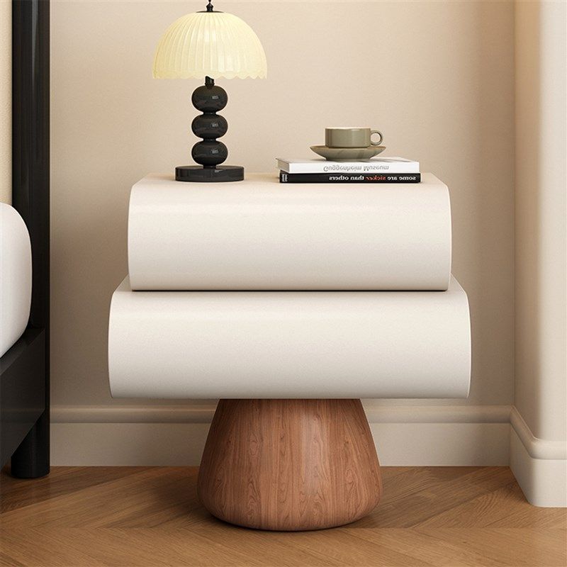 奶油风床头柜家用卧室极简免安装感应灯实木皮质床边柜创意高级感,住宅家具,床头柜,淘宝优惠券,粉丝福利购,淘宝优惠卷