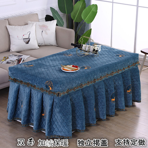 烤火桌子罩加绒加厚烤火桌布罩子麻将机电烤炉罩长方形新款