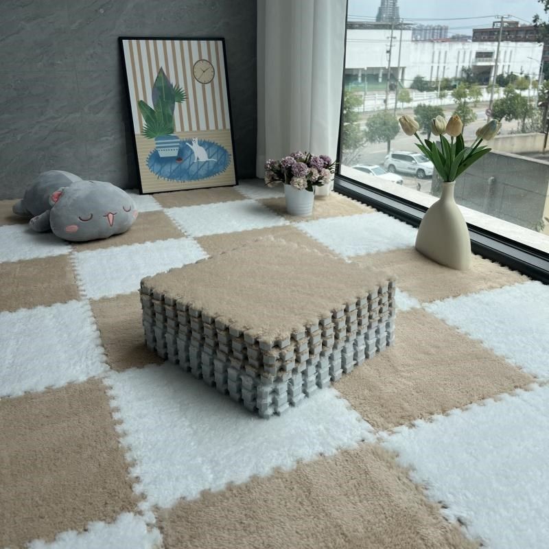 奶油风毛绒地毯卧室床边毯女孩房间方块拼接泡沫地垫子大面积全铺,居家布艺,飘窗垫,淘宝优惠券,粉丝福利购,淘宝优惠卷