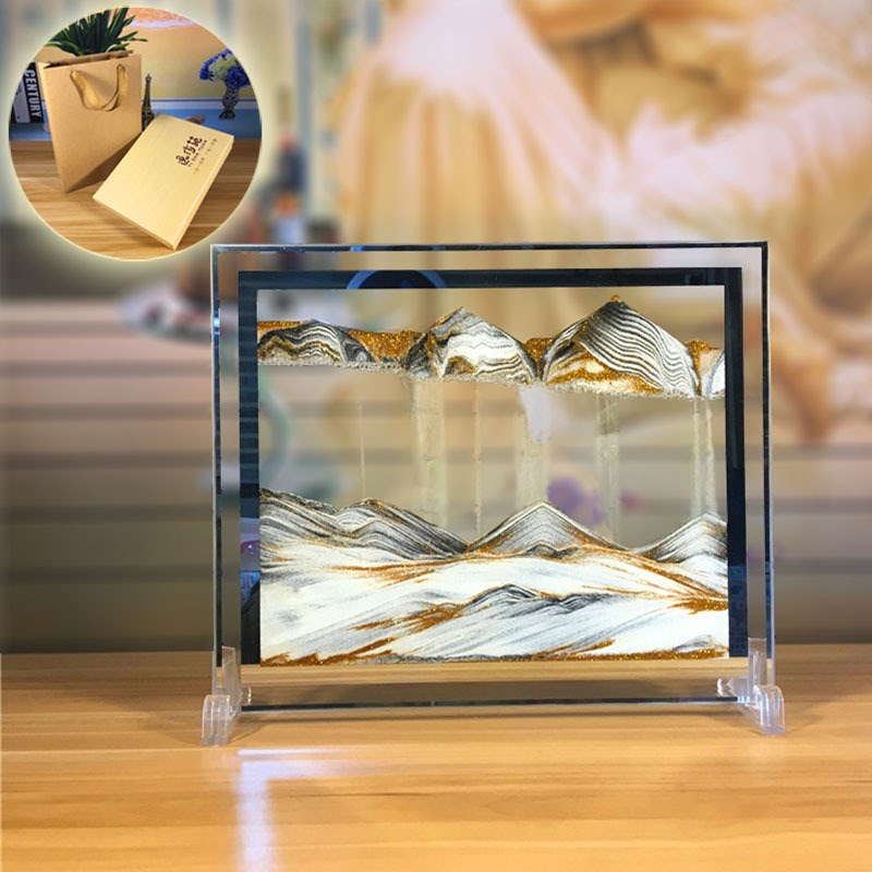 玻璃流沙画创意沙漏摆件个性家居装饰客厅办公室桌面解压礼物礼图片