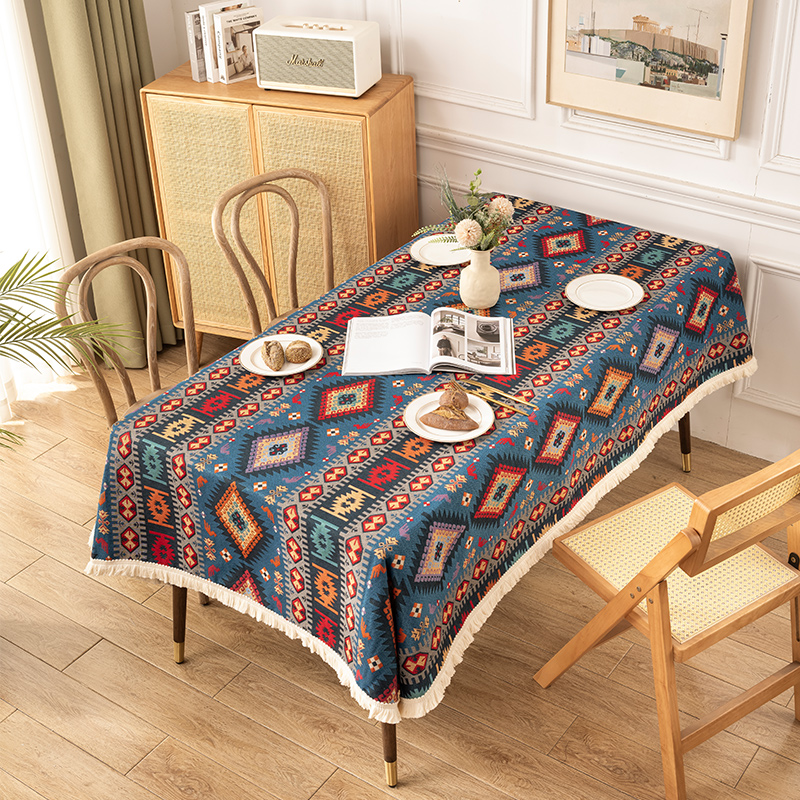 几何图案摩洛哥复古in桌布棉麻麻布餐桌布布艺长桌布波西米亚台