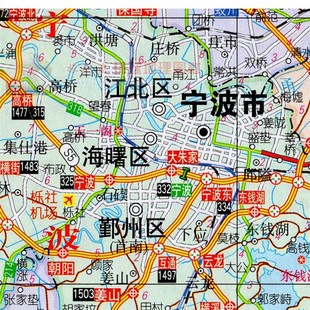 新款 超大巨幅 宁波市墙 行政区划图 交通装饰画海报地图