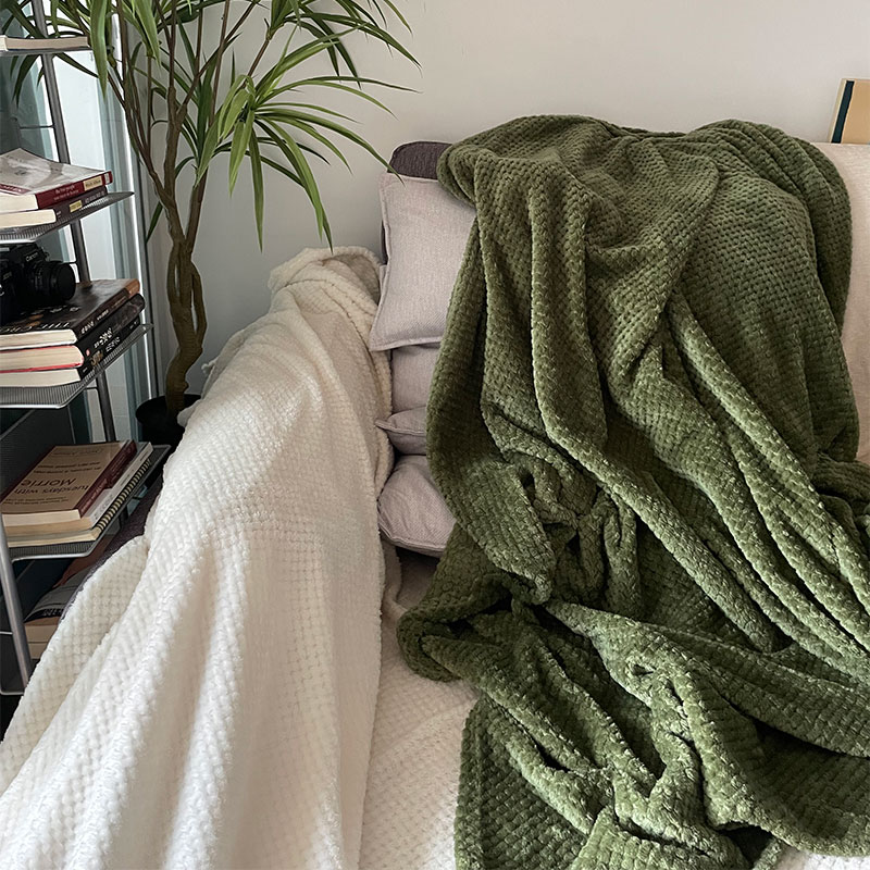 南岛宝社[怕猫抓]in风博设计感柔软绿白色柔软沙发罩盖布