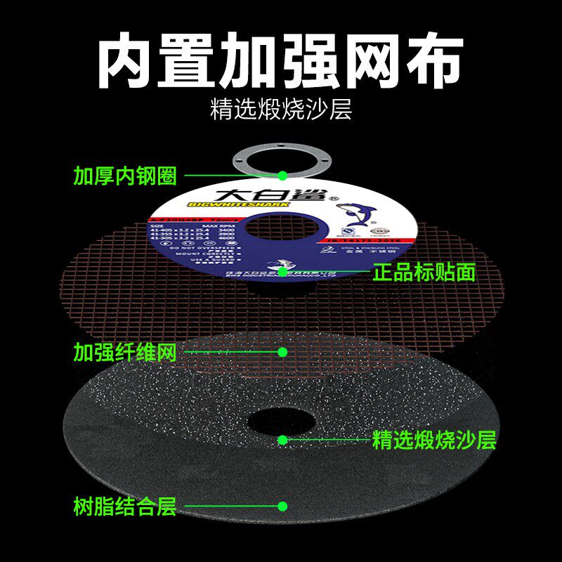 大白鲨切割片型砂轮片型材切割机金属大切割片锯片
