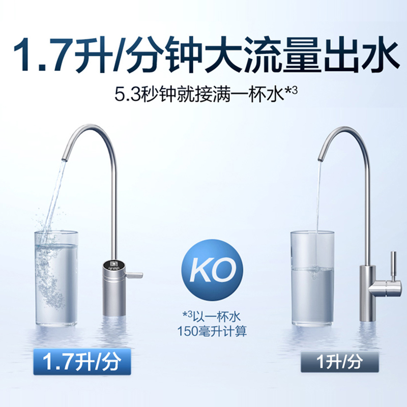 来克斯品牌净水器家用直饮净水机RO反渗透800G厨下式自来水过滤器