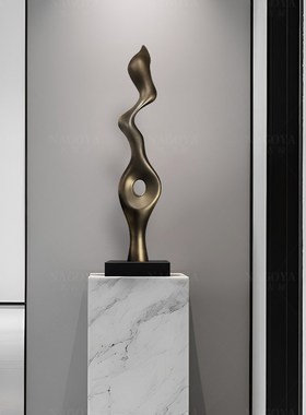 现代树脂雕塑瘦高款细长型壁龛装饰玄关客厅售楼处装饰摆件