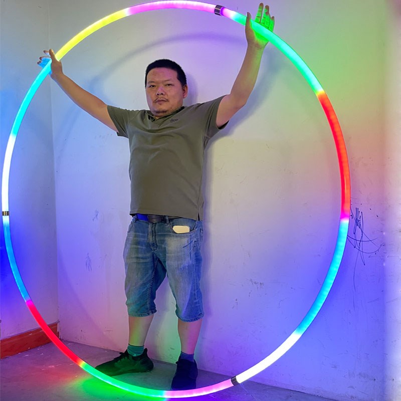 30度发光LED环形灯管大圆弧圈拼接造型七彩遥控变色超市专卖店