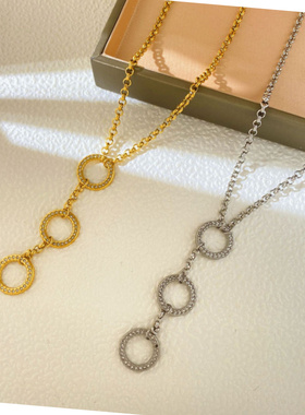2025新款简约钛钢圆环锁骨链