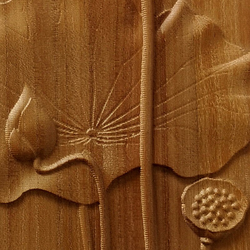 荷花叶莲花木雕版画浮雕榆木板画禅意挂画民宿茶室新中式装饰雕花图片