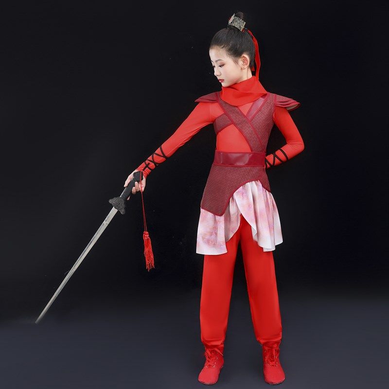 小荷风采再现花木兰儿童演出服古装汉服女童士兵铠甲舞蹈表演服装