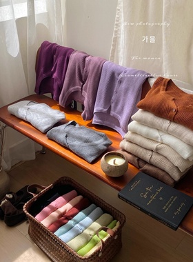 经典王炸~温柔系六羊毛半开V领长袖针织开衫女秋内搭外穿外套上衣