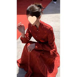 2025新款 国风红色连衣裙订婚礼服新娘敬酒服晨袍秀禾服 新中式 女装