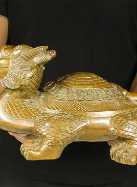 铜龙龟摆件八卦龙头龟纯霸下龟铜金钱龟客厅办公室装饰工艺品摆件