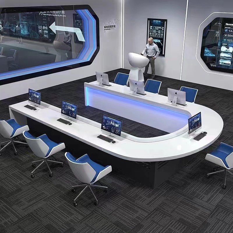 监控中心弧形指挥台科技感会议桌创意U形研判桌操作控制台监控台,商业/办公家具,操作台,淘宝优惠券,粉丝福利购,淘宝优惠卷
