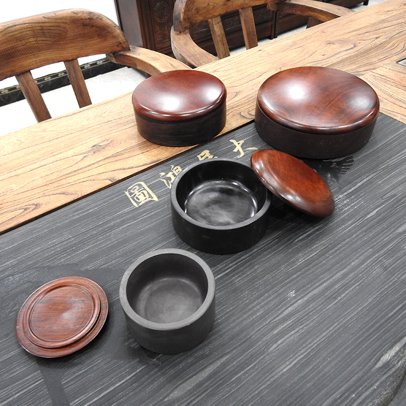 端砚砚台书法 带盖原石天然宋坑墨台墨池小砚台学生文房四宝