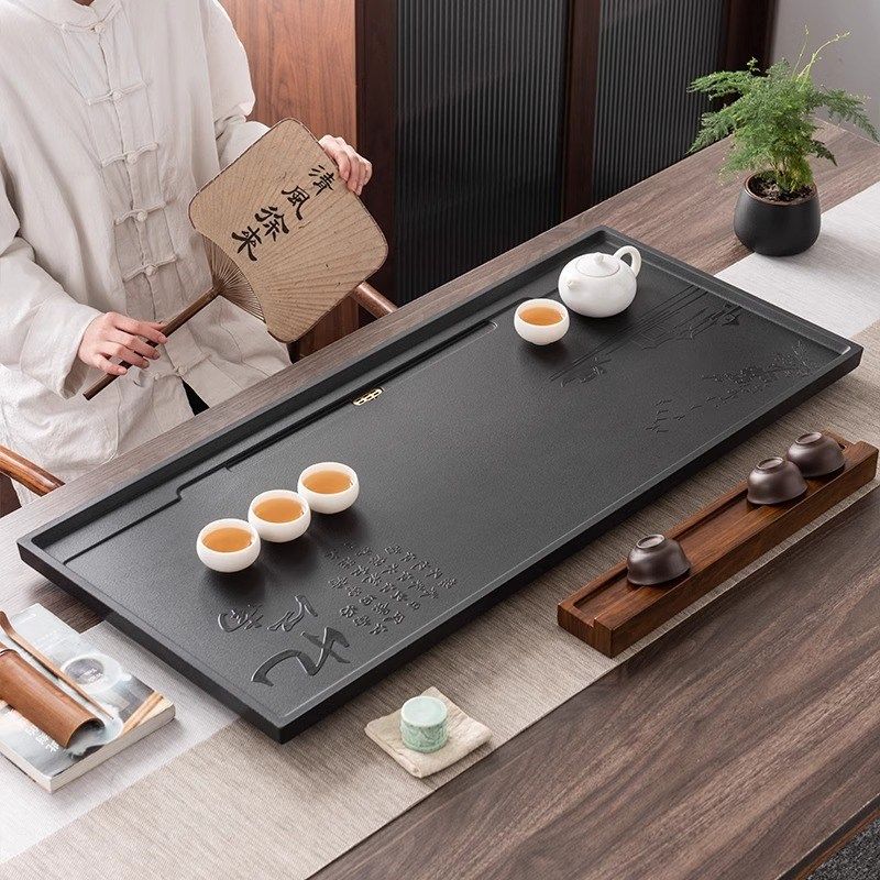 乌金石茶盘茶桌家用长方形石头式镶嵌内嵌入式一体式排水茶盘,住宅家具,家用茶台/茶桌,淘宝优惠券,粉丝福利购,淘宝优惠卷