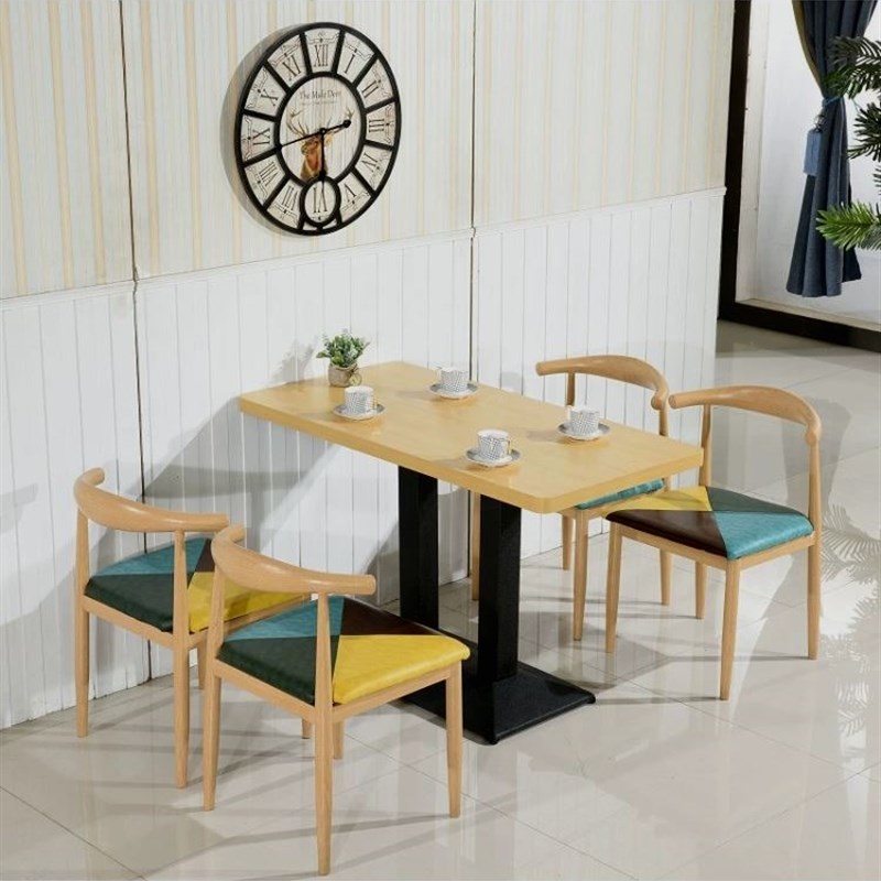 快餐桌椅环保餐厅桌子烧烤桌椅装咖啡厅长方桌加厚PVC