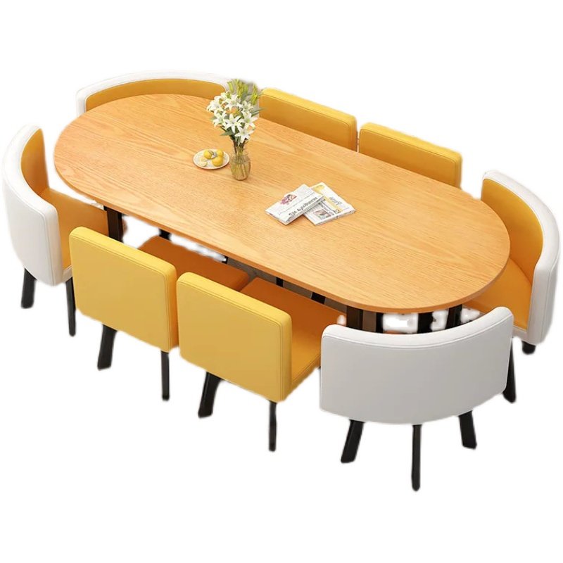 长方形餐桌办公会议桌椅谈判培训洽谈接待会客休闲休息区