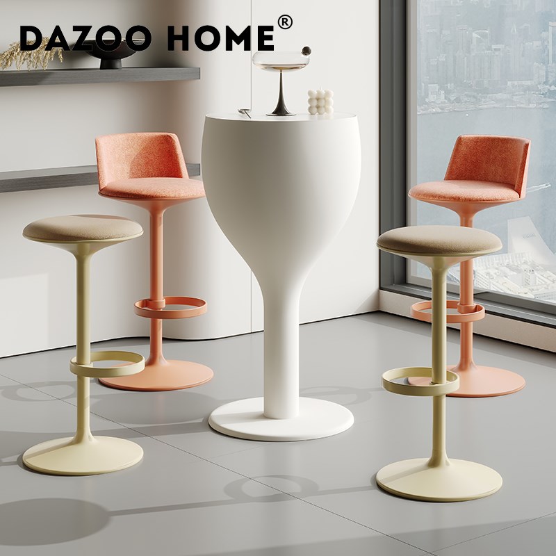 现代高端吧台椅酒吧奶茶店咖啡店高脚椅凳设计师家用岛台椅子