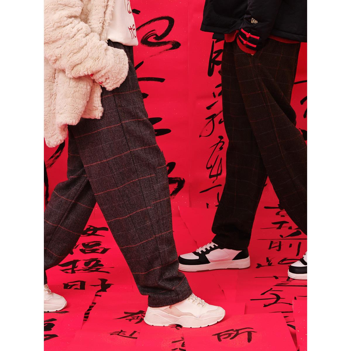 NewEra纽亦华图新款休闲针织长裤