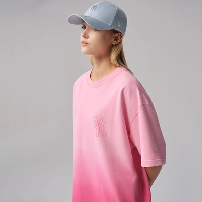 NewEra纽亦华夏季新款NY男女潮流T恤MLB粉色渐变NY 14341296