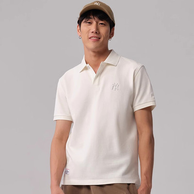 New Era纽亦华2025新款T恤男女MLB polo衫短袖灰色藏青色14341335